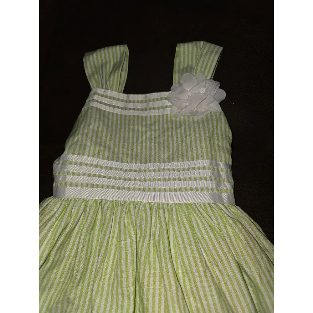 Bonnie jean green striped spring Easter dress‎ size 10